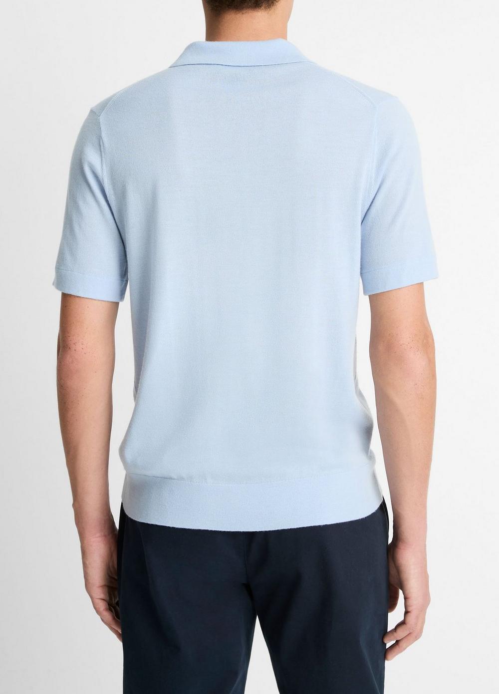 Mens Featherweight Merino Wool-Cashmere Polo Sweater, Playa Blue, Size XXL Vince Product Image