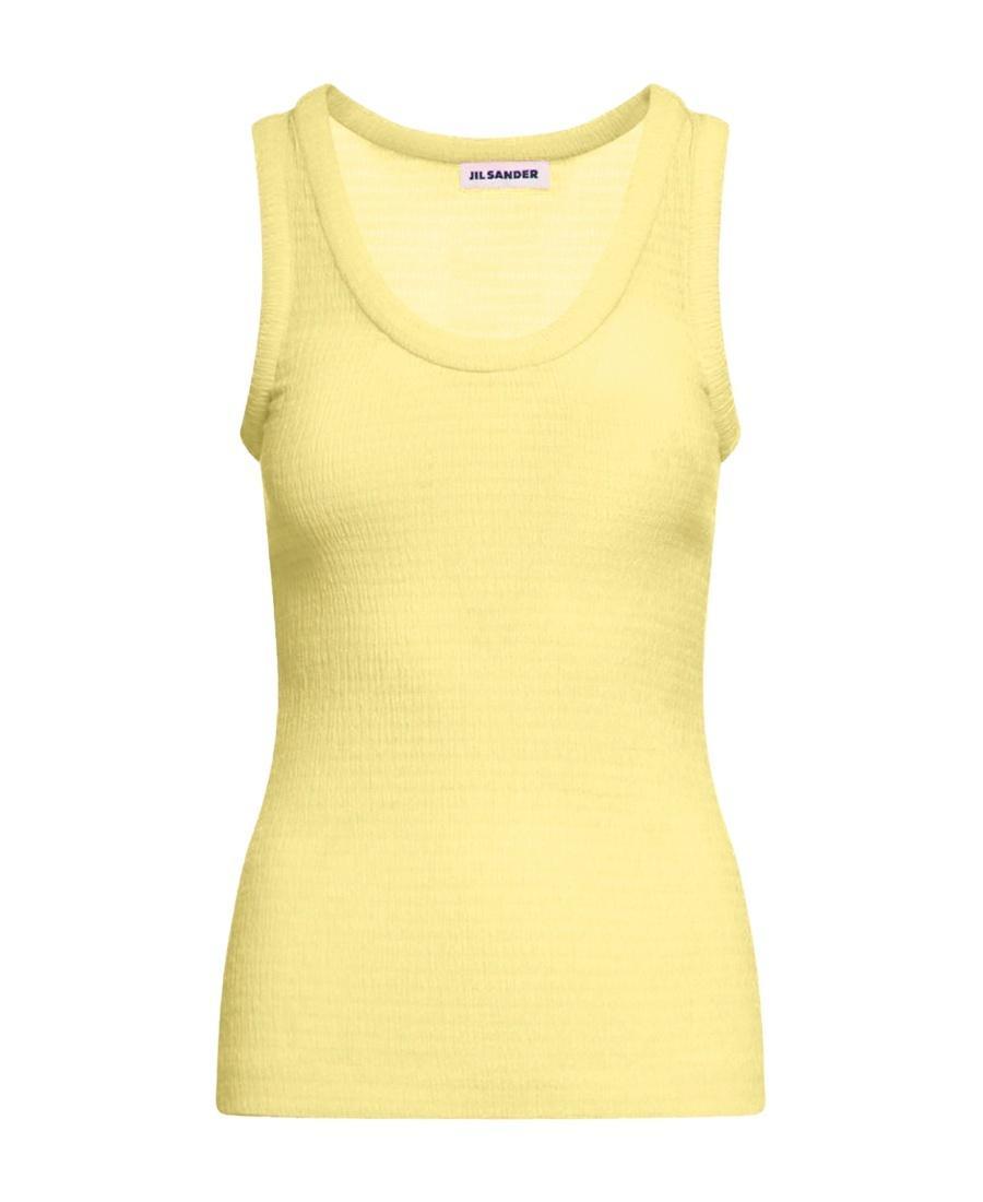 JIL SANDER Round-necked Vest In Yellow Product Image