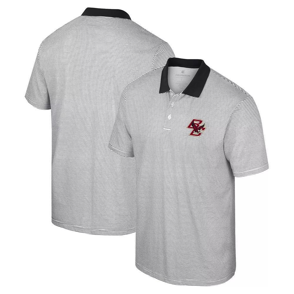 Men's Colosseum White/Black Colorado Buffaloes Print Stripe Polo, Size: 3XL Product Image