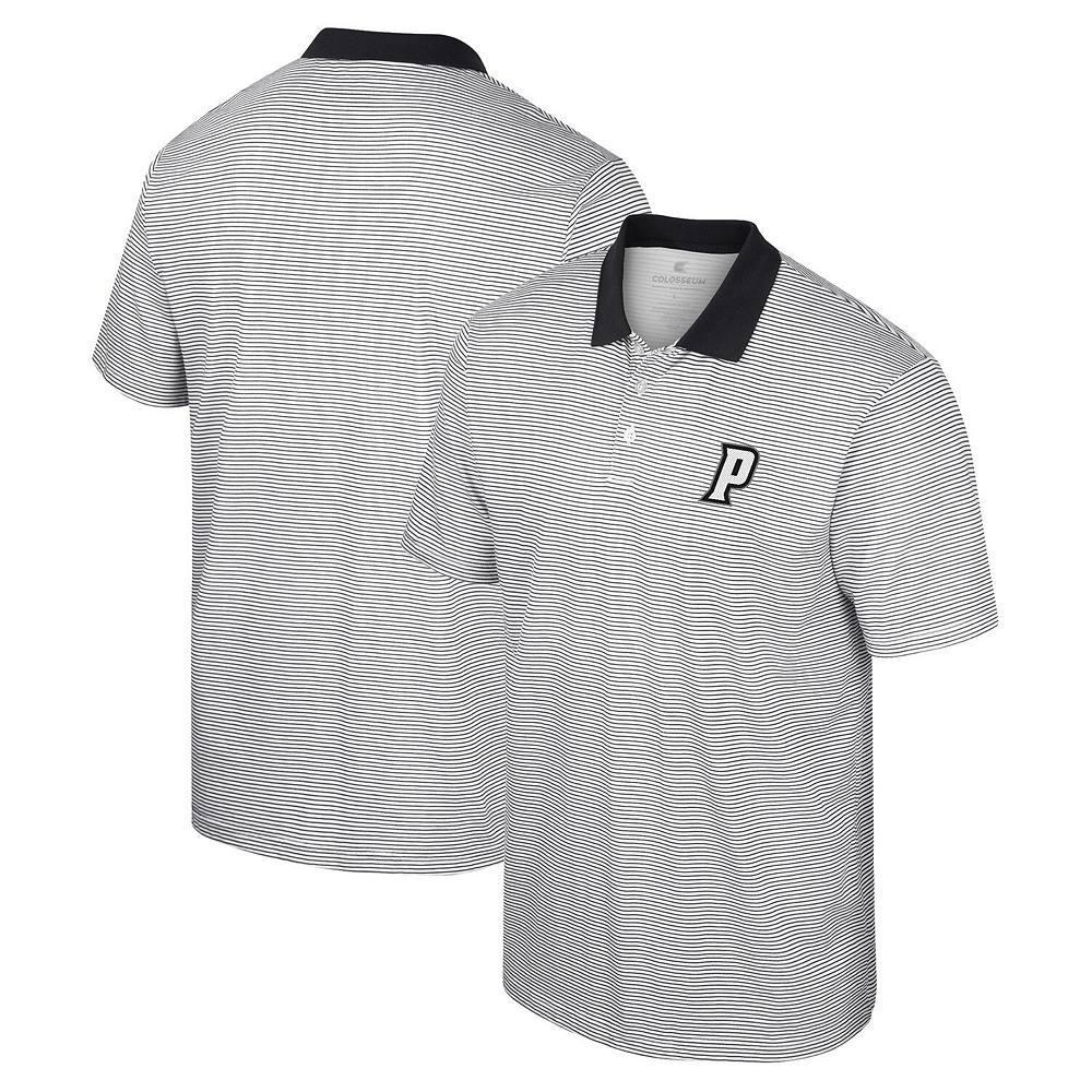 Men's Colosseum White/Black Colorado Buffaloes Print Stripe Polo, Size: 3XL Product Image