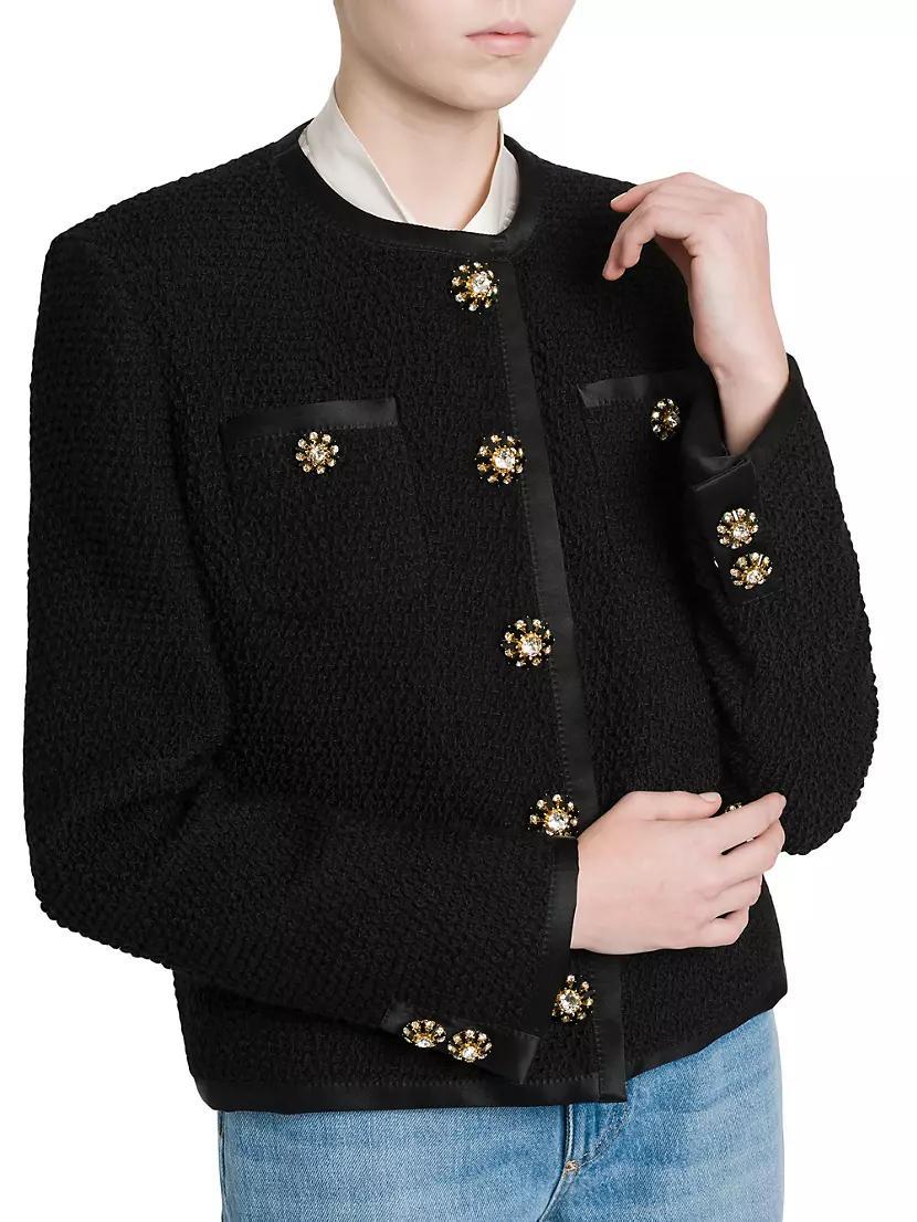 Womens Silk & Wool Boucl Tweed Jacket Product Image