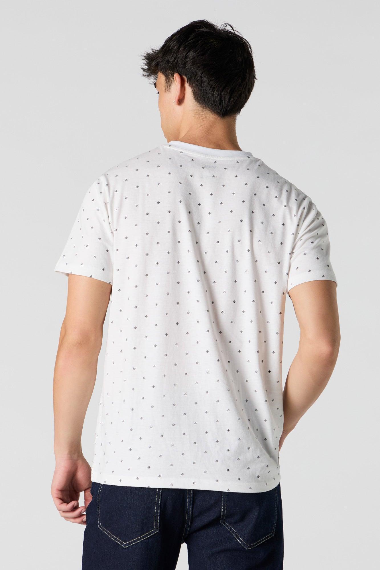 Ditsy Print Henley T-Shirt Male Product Image