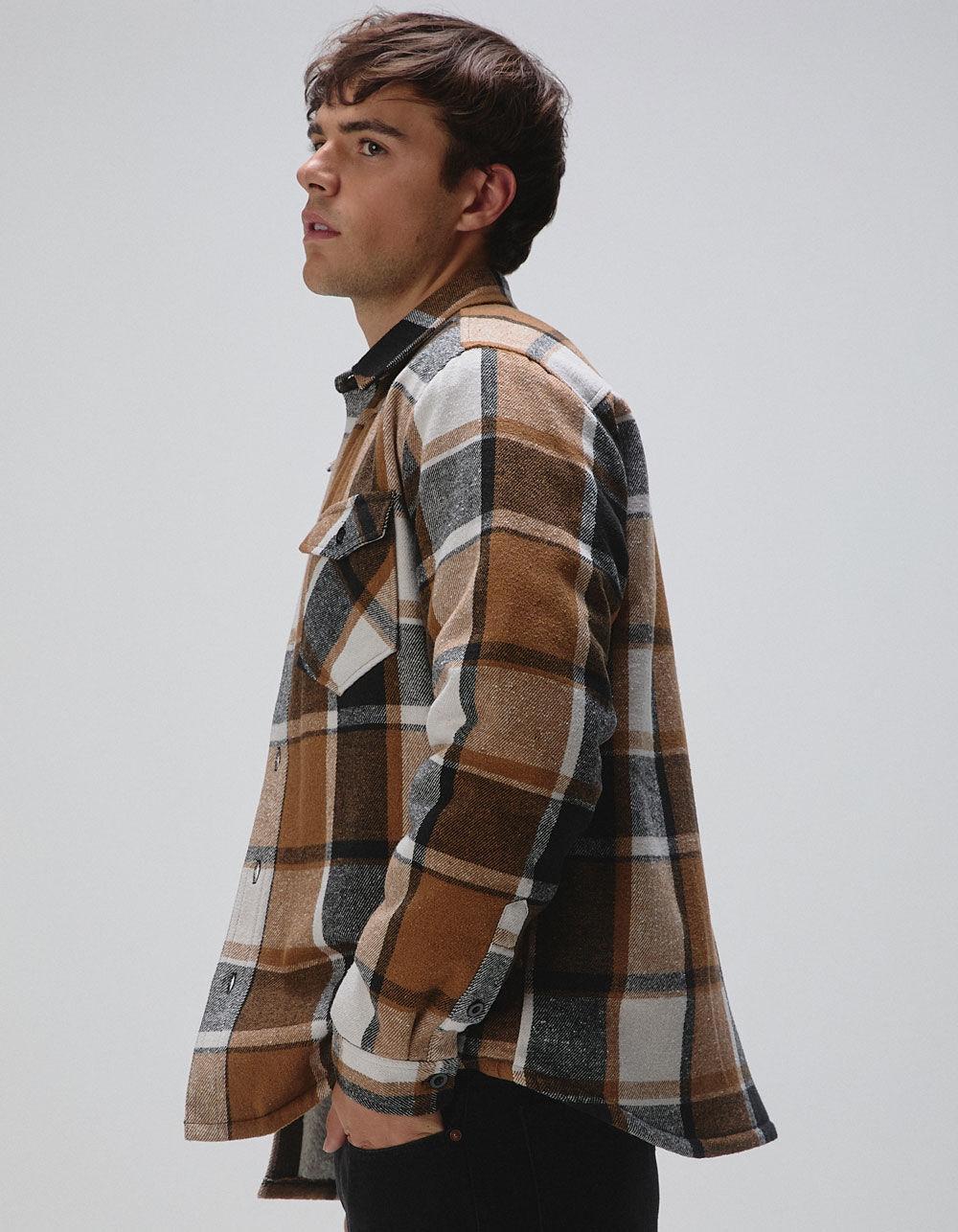 RSQ Mens Plaid Sherpa Jacket - BLK/WHT Product Image