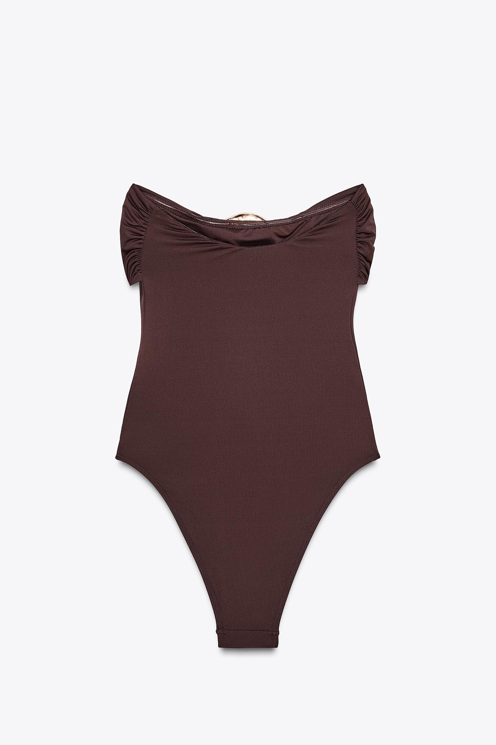 BANDEAU SWIMSUIT WITH METAL DETAIL Product Image