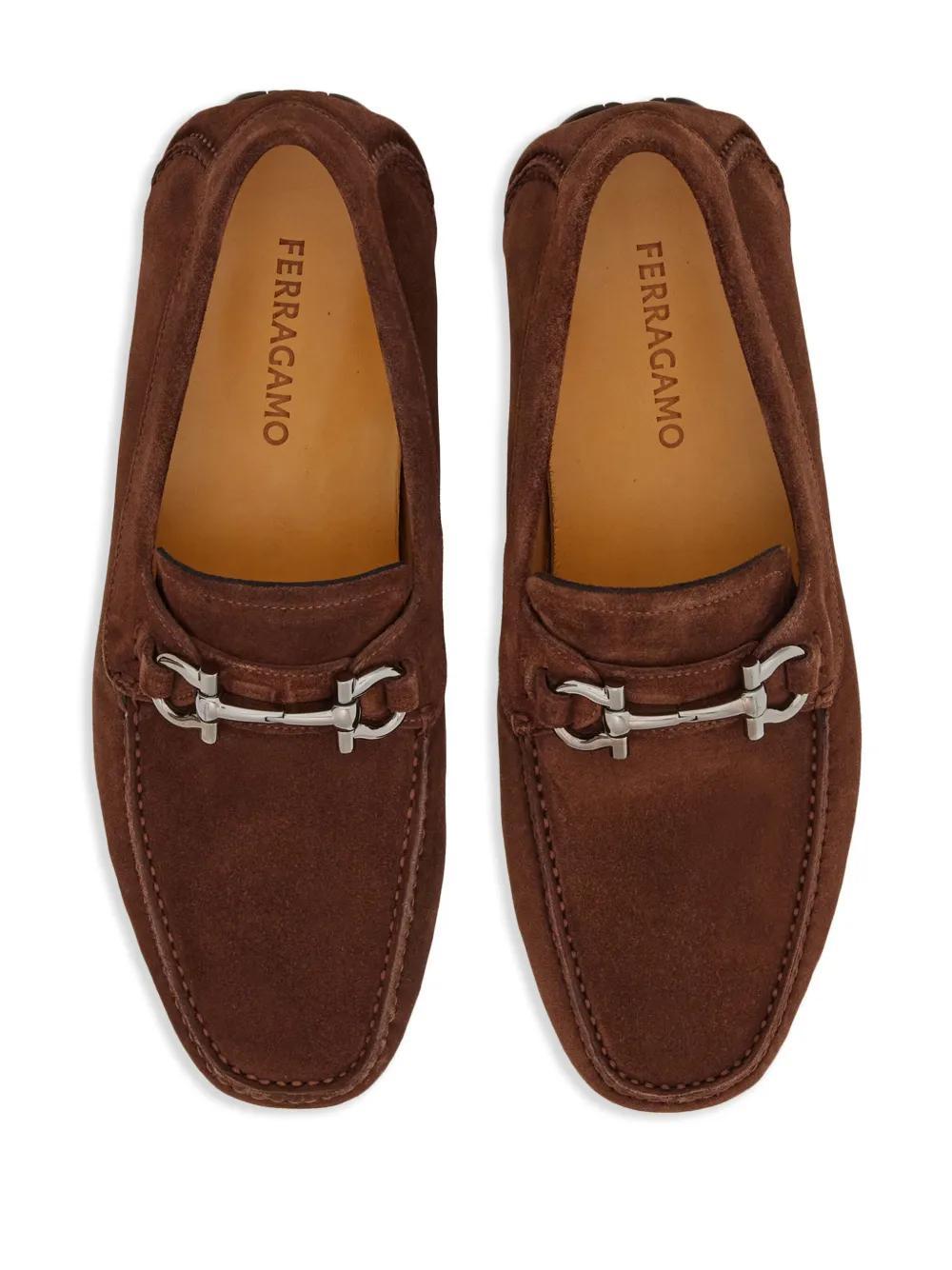 Gancini suede loafers Product Image