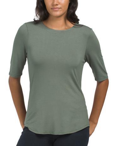 Elbow Sleeve Top for Women | Spandex/Viscose Product Image