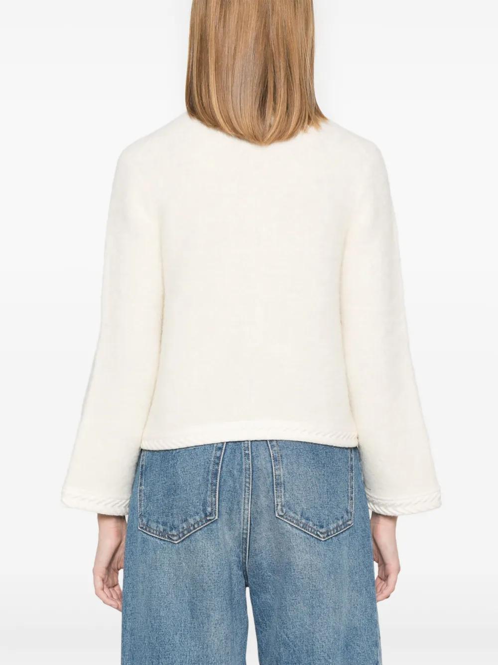 chevron-knit-trim cardigan Product Image
