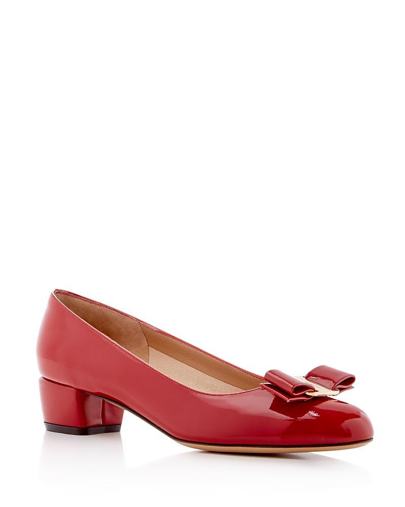 Ferragamo Womens Vara Leather Pumps Product Image