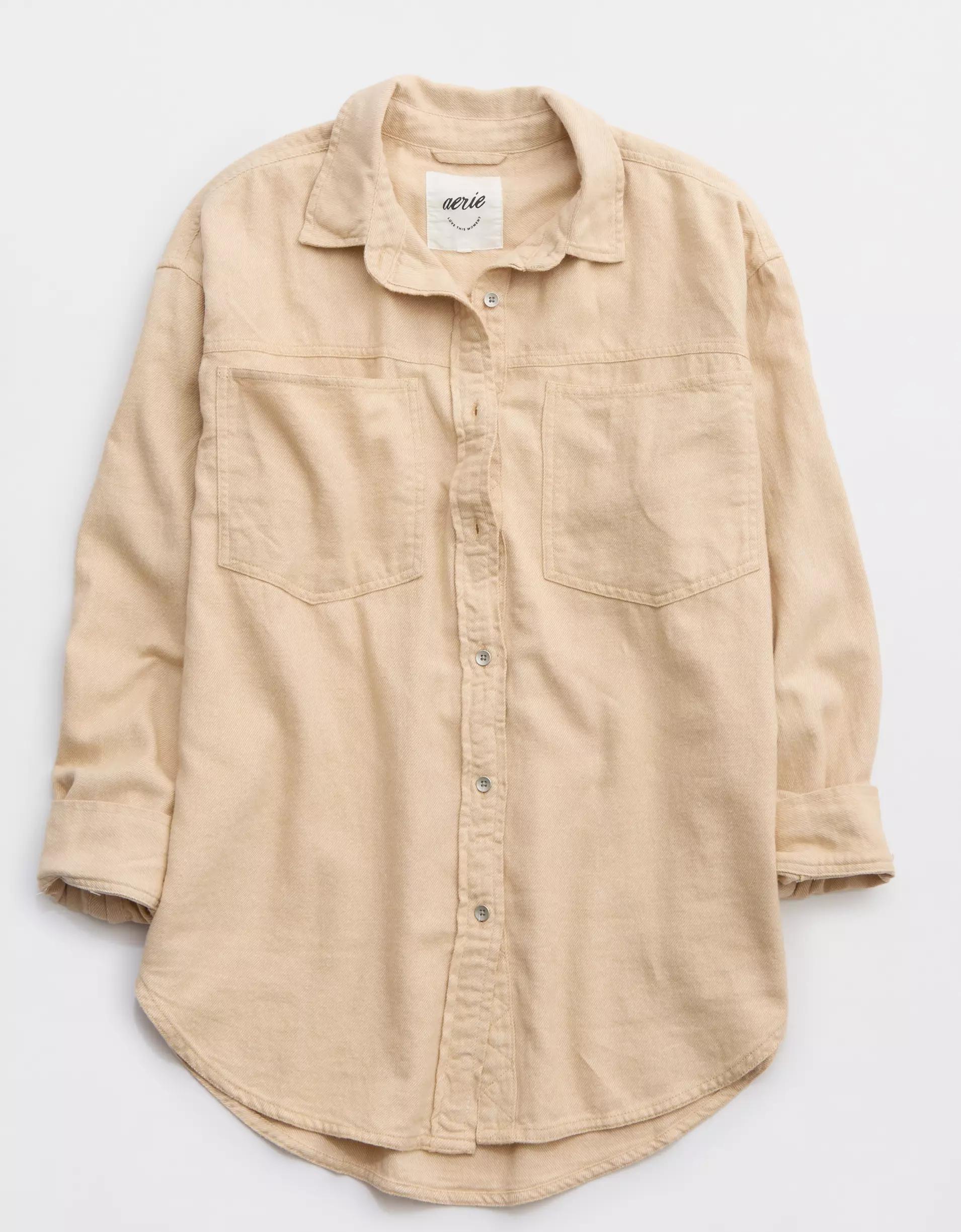 Aerie Anytime Fave Twill Shirt Product Image