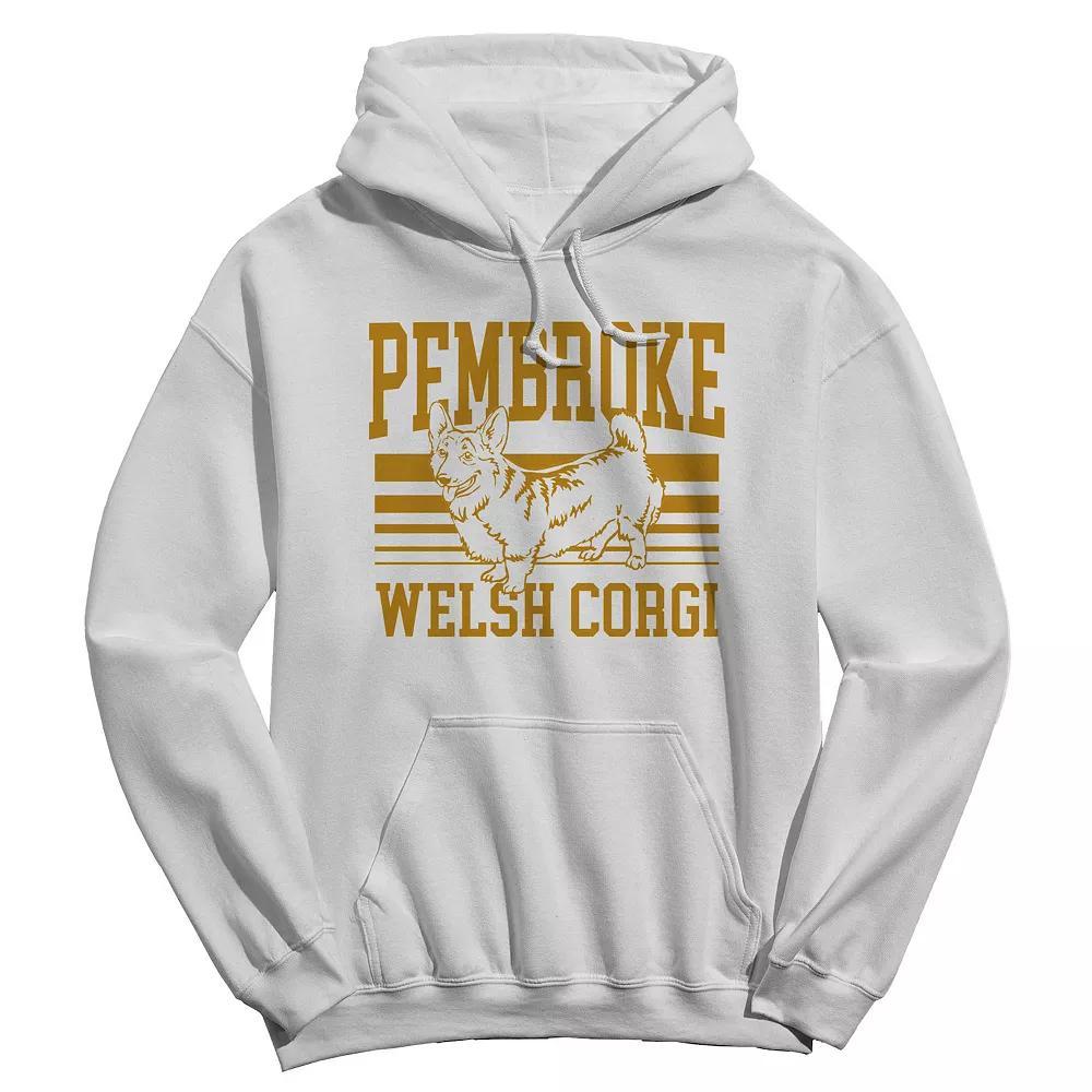 Men's COLAB89 Welsh Corgi Graphic Hoodie, Size: XXL, White Product Image