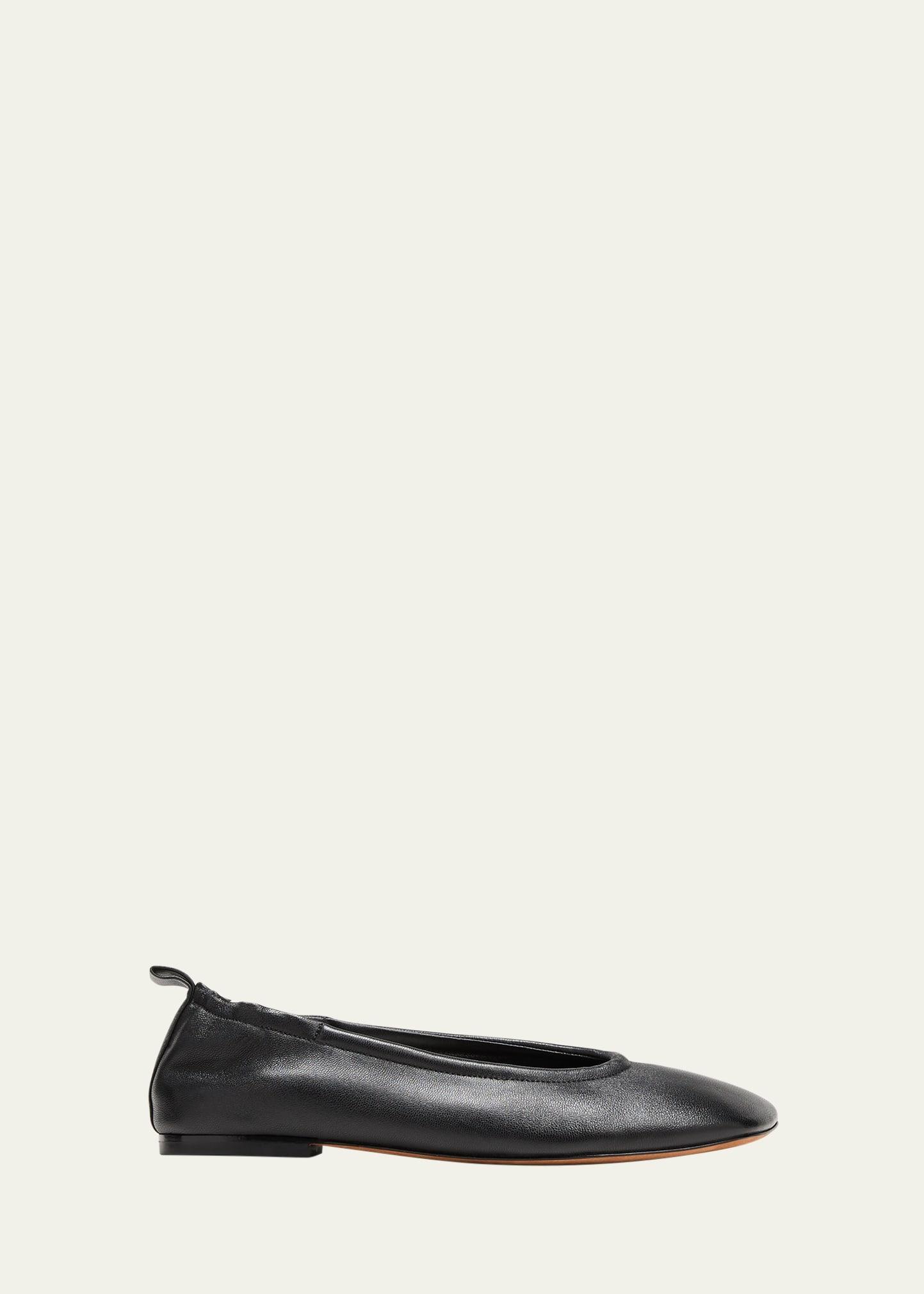 Womens Stretch-Back Leather Ballet Flats Product Image