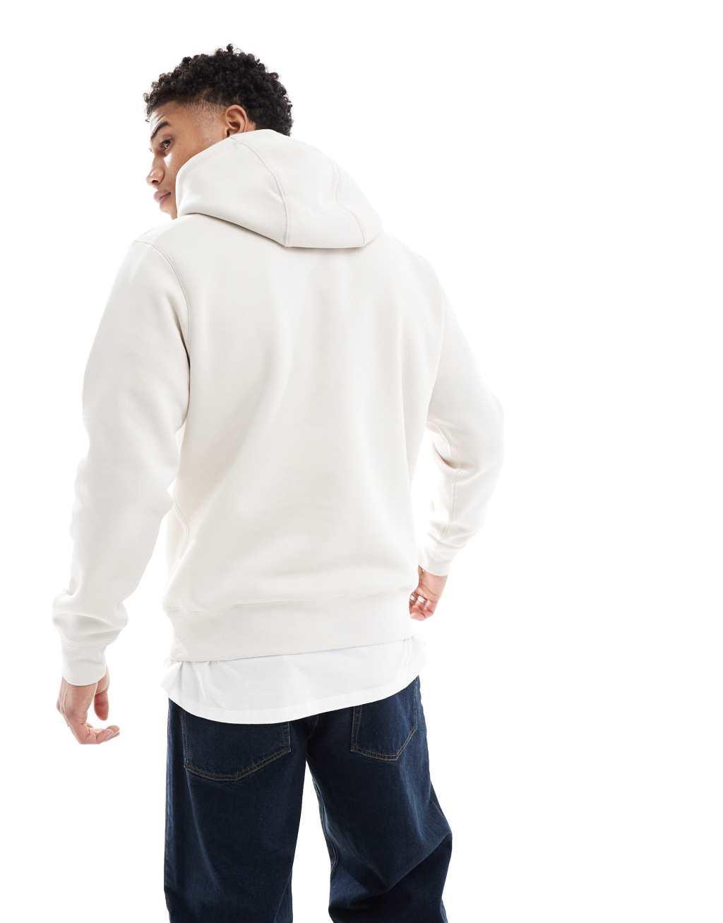 Nike Club Chenile Futura logo hoodie in off white and burgundy   Product Image