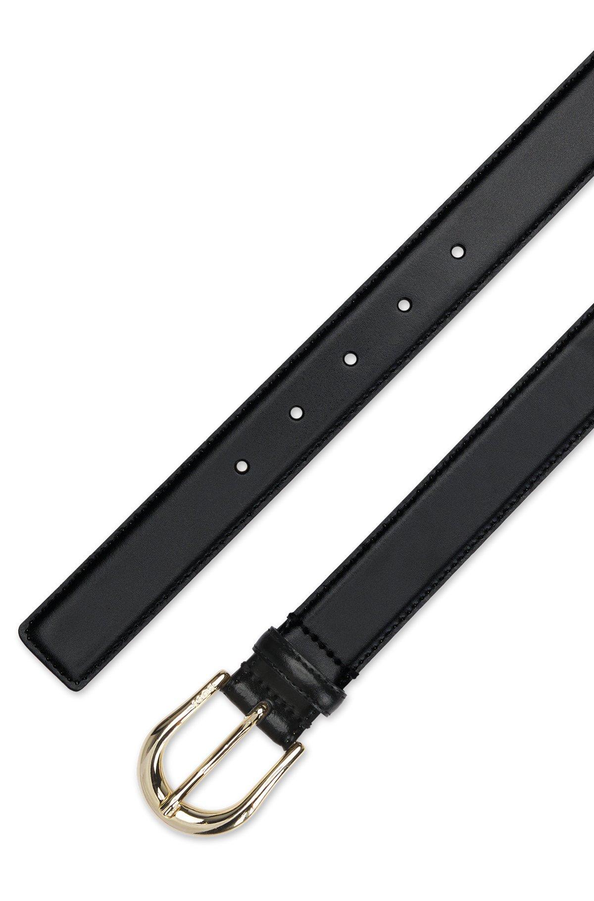 Italian-leather belt with logo buckle Product Image