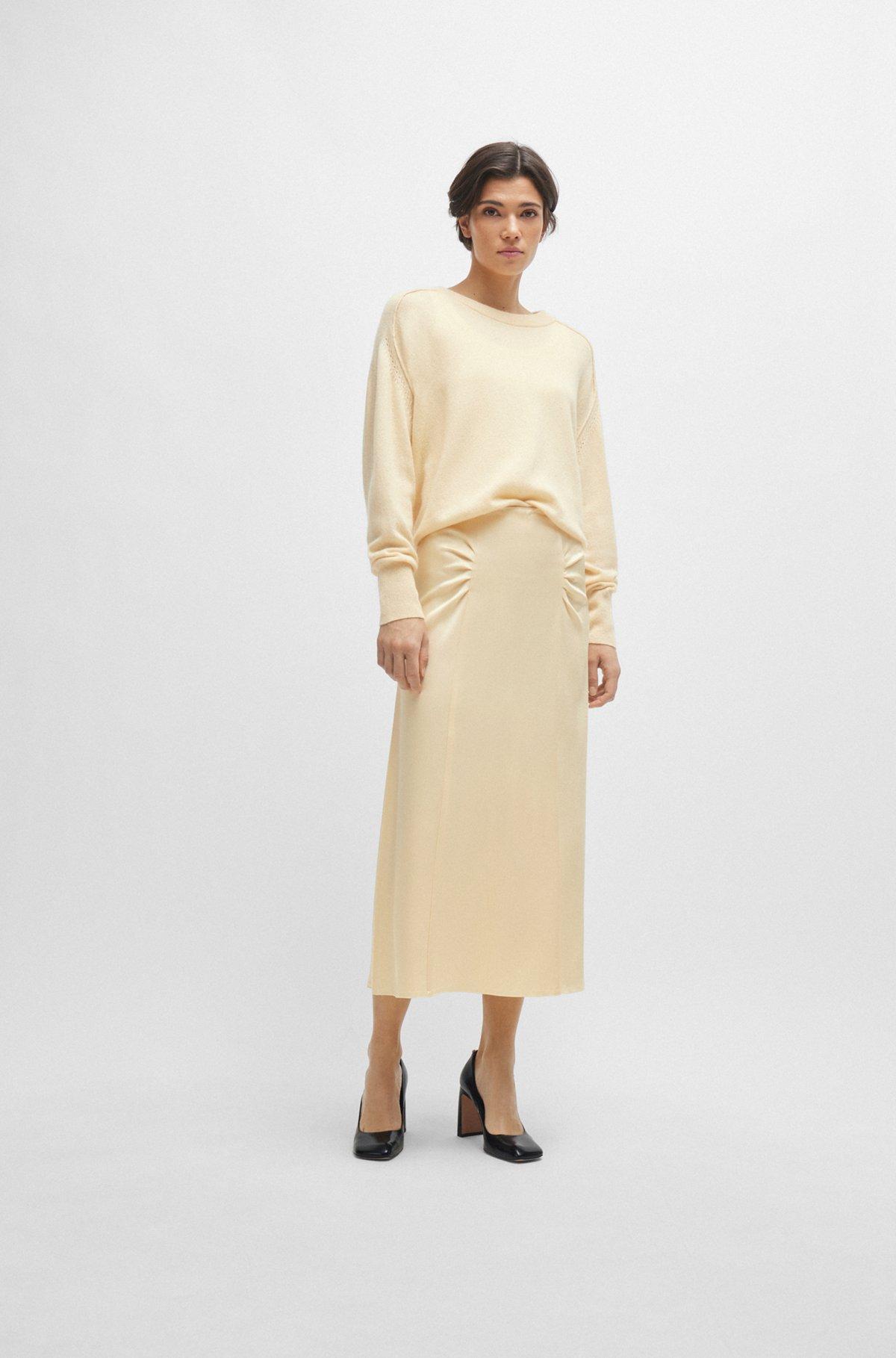 High-waisted A-line skirt with gathered details Product Image