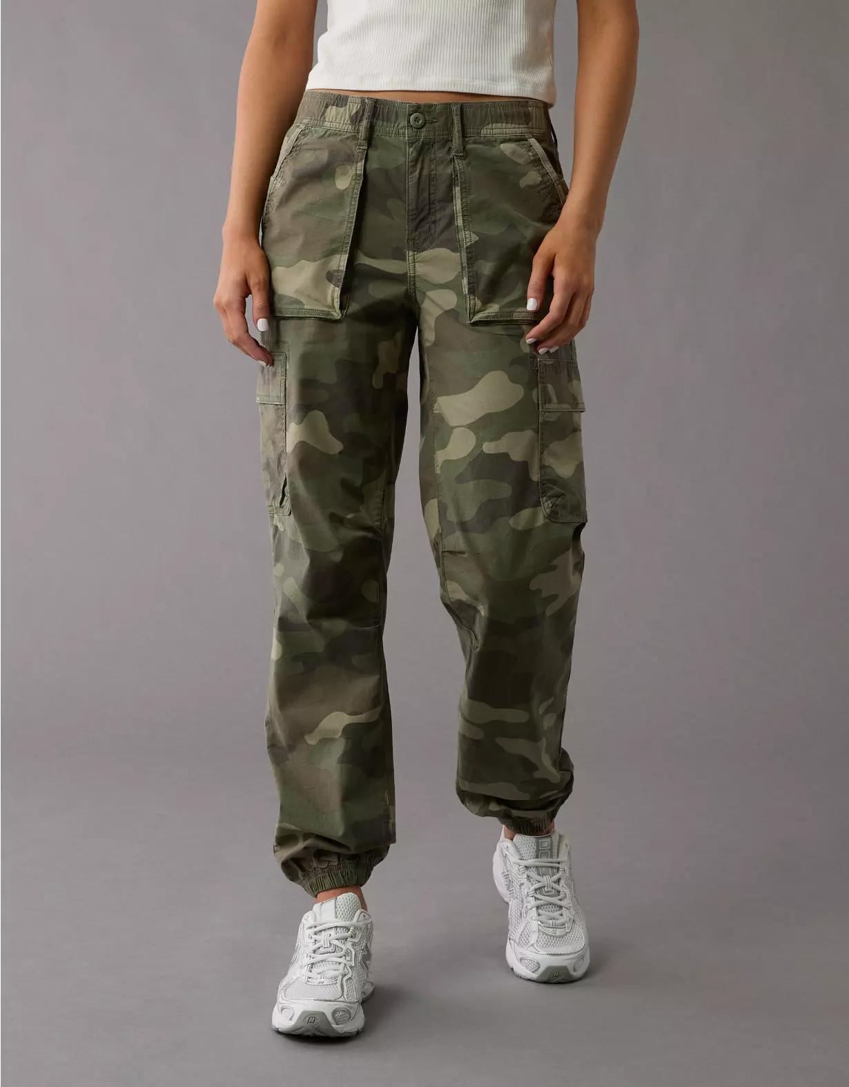 AE Stretch High-Waisted Baggy Cargo Jogger Product Image