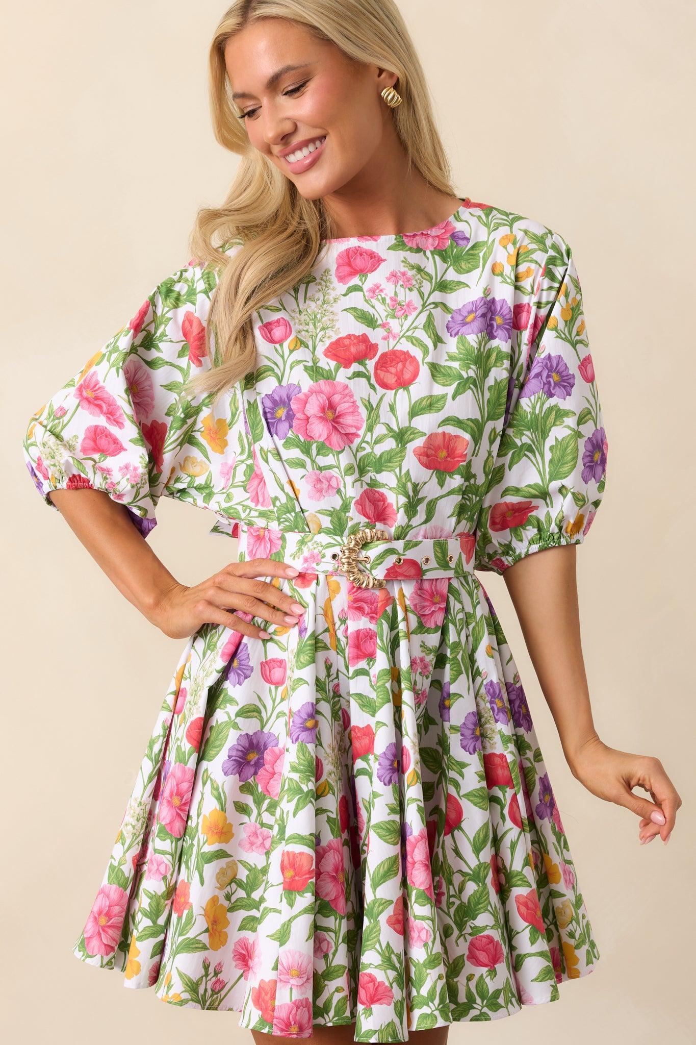 Fallon Secret Garden Floral Cotton Swing Dress Product Image