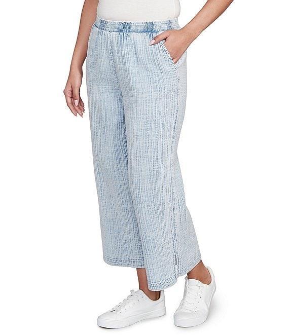 Ruby Rd. Petite Size Cotton Gauze Wide-Leg Pull-On Pants Product Image