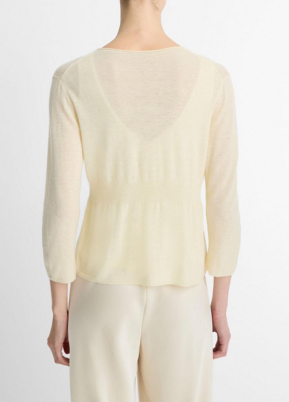 Womens Wool & Cashmere-Blend Single-button Cardigan, Dark Vanille, Size M Vince Product Image