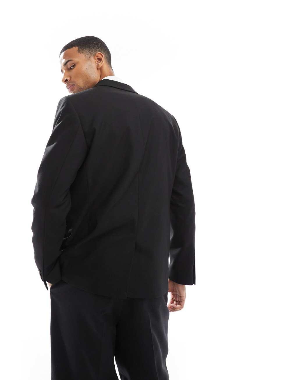 ASOS DESIGN regular suit jacket in black Product Image