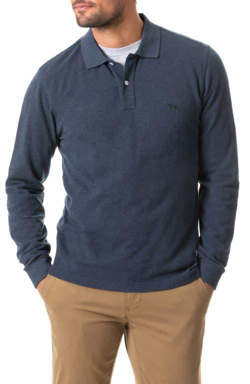 Mens Long-Sleeve Pique Polo Shirt Product Image
