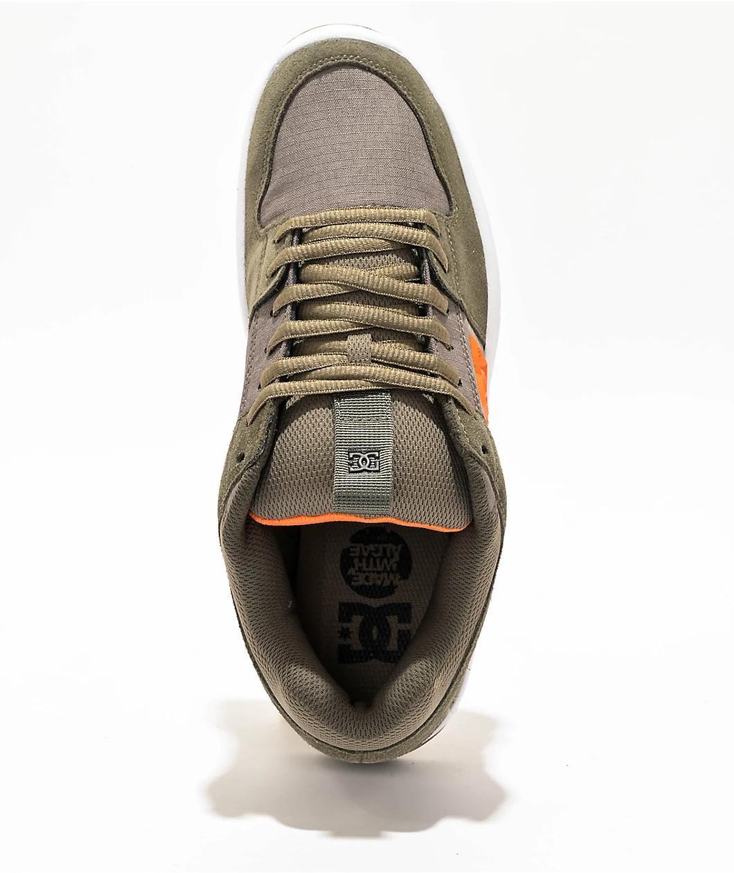 DC Lynx Zero Olive & Orange Skate Shoes Product Image