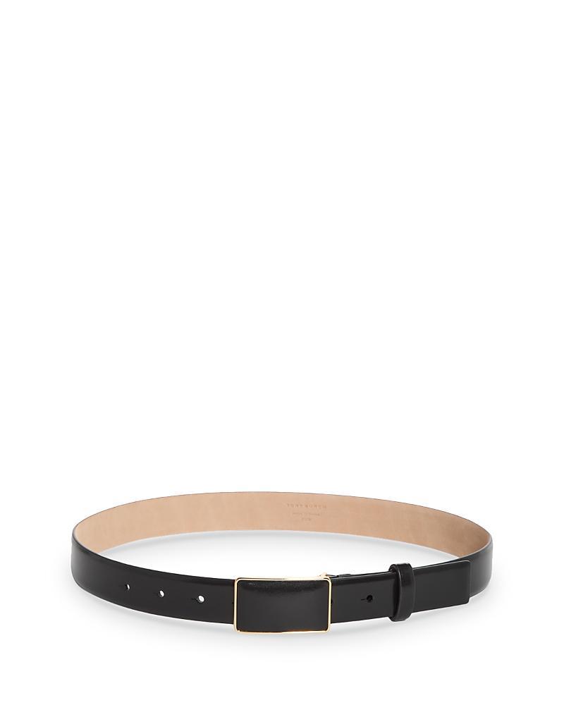 Womens Goldtone Plate Leather Belt Product Image