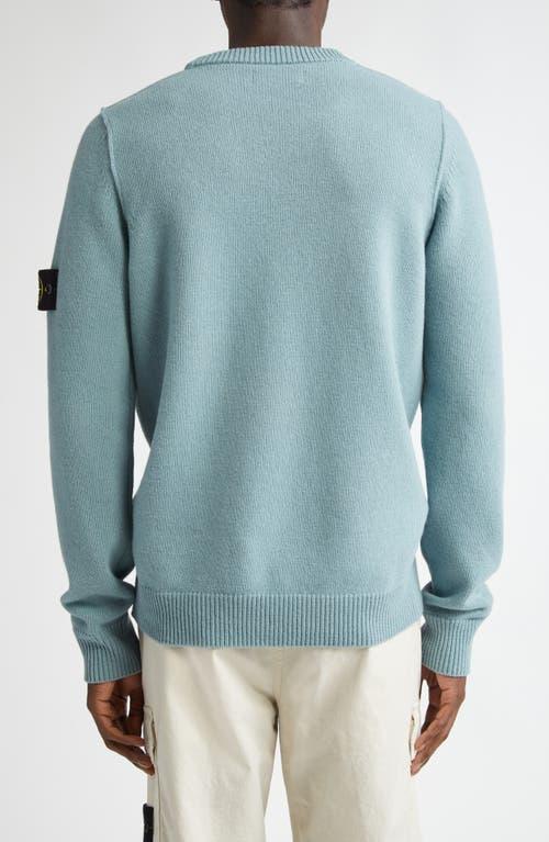 STONE ISLAND Compass Logo Wool Blend Crewneck Sweater In Grey Green Product Image