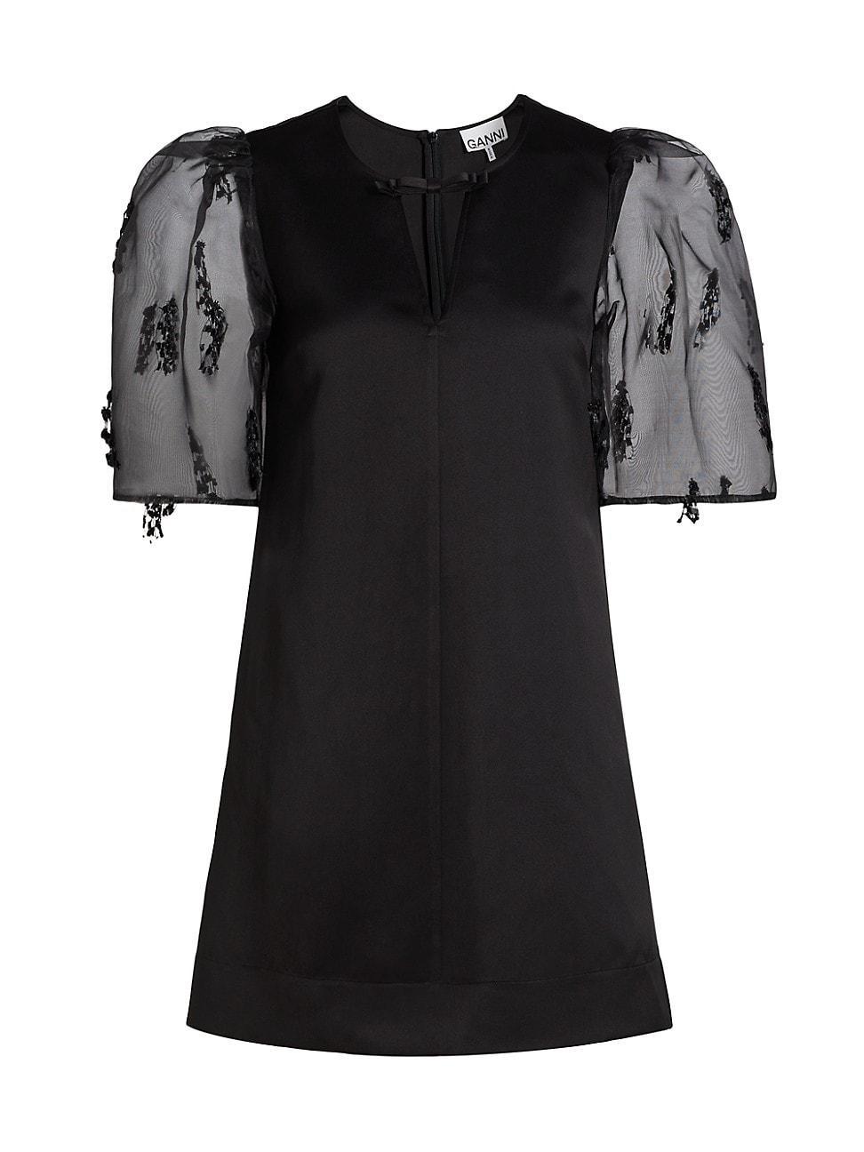 Womens Fringed Organza Shift Minidress Product Image