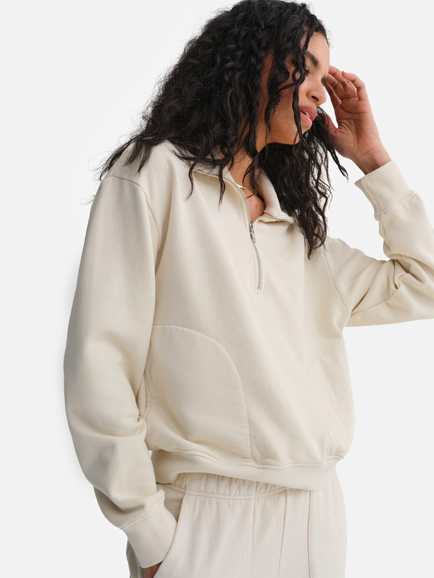 Organic Fleece Quarter Zip Sweatshirt Female Product Image