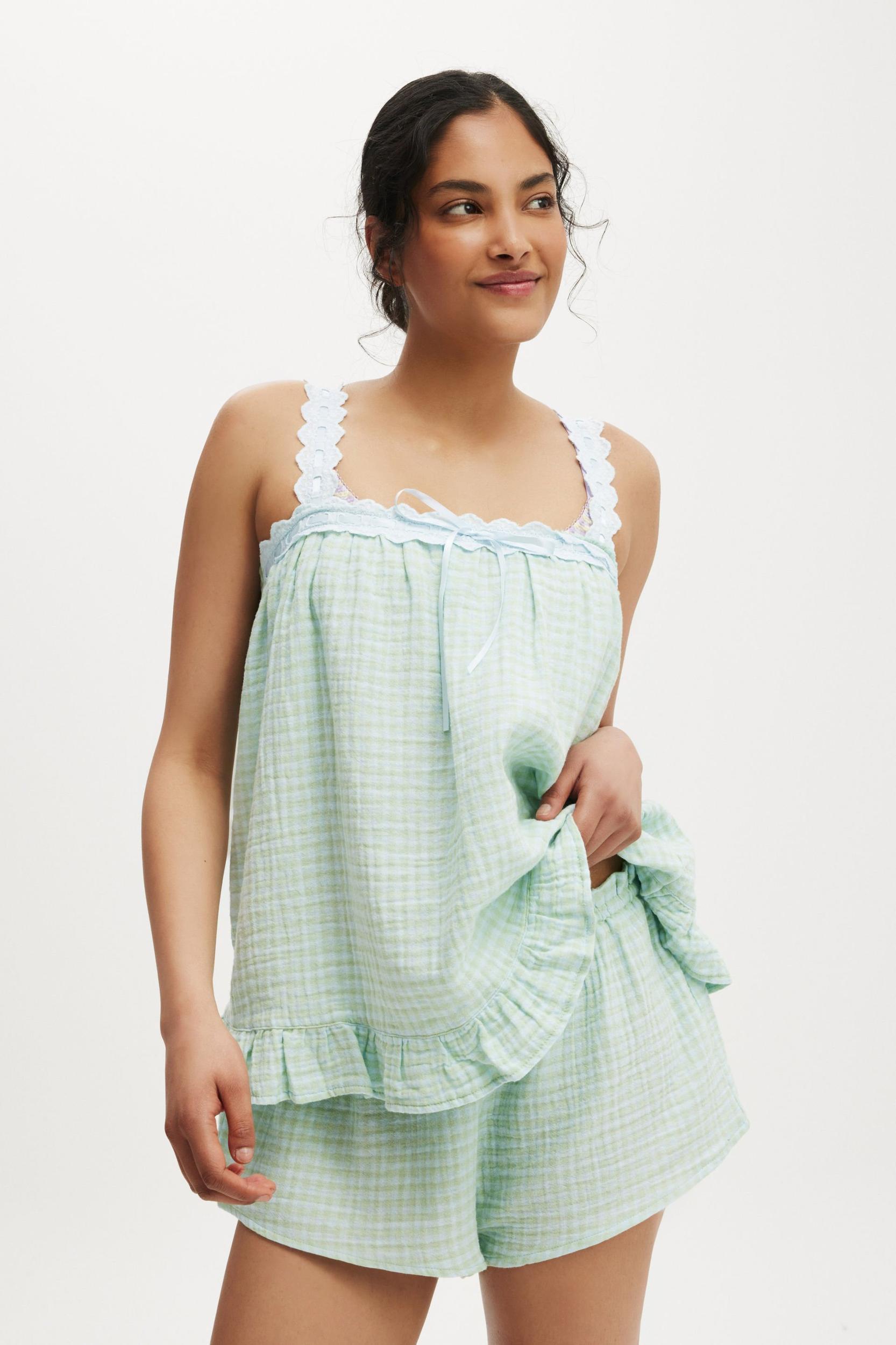 Lace Trim Babydoll Cami Set Product Image