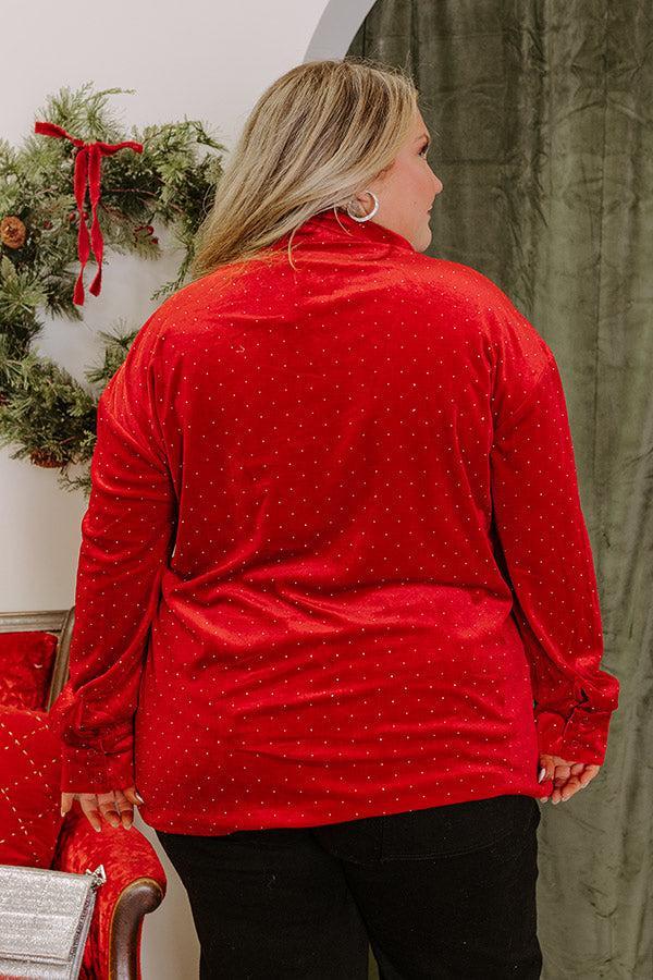 Twinkling Lights Velvet Button Up Curves Product Image