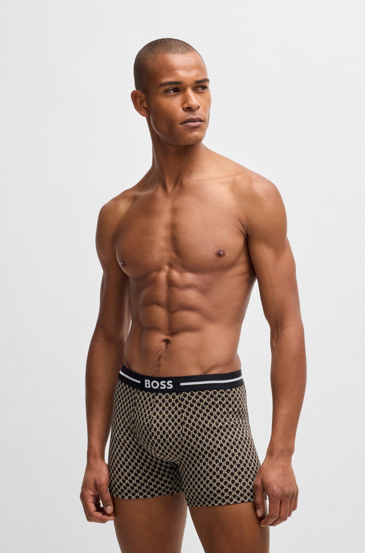Three-pack of stretch-cotton boxer briefs with logo Product Image