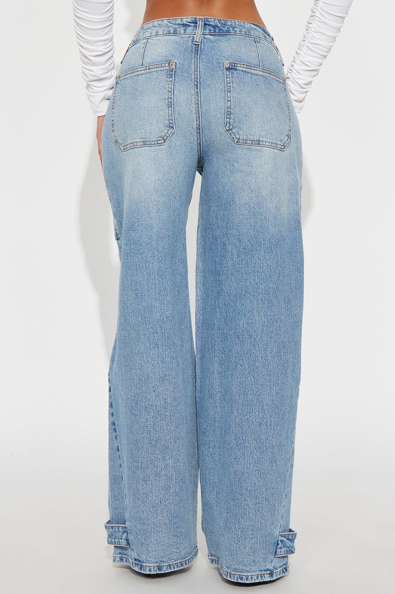 Williamsburg Wide Leg Denim Jeans - Light Blue Wash Product Image