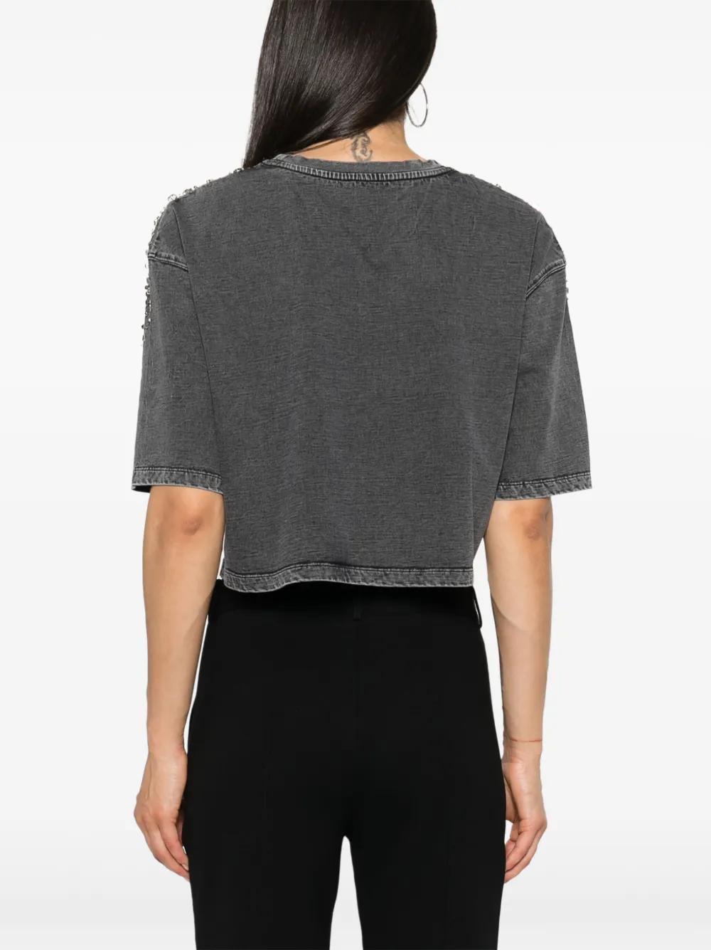 gem-embellished cropped T-shirt Product Image