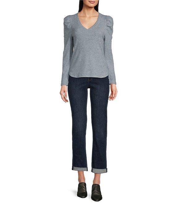 NYDJ Sheri Lift Tuck® Stretch Denim Slim Leg Rolled Cuff Cropped Denim Jean Product Image