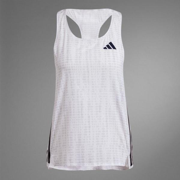 adidas Adizero Running Singlet White 2XS Womens Product Image