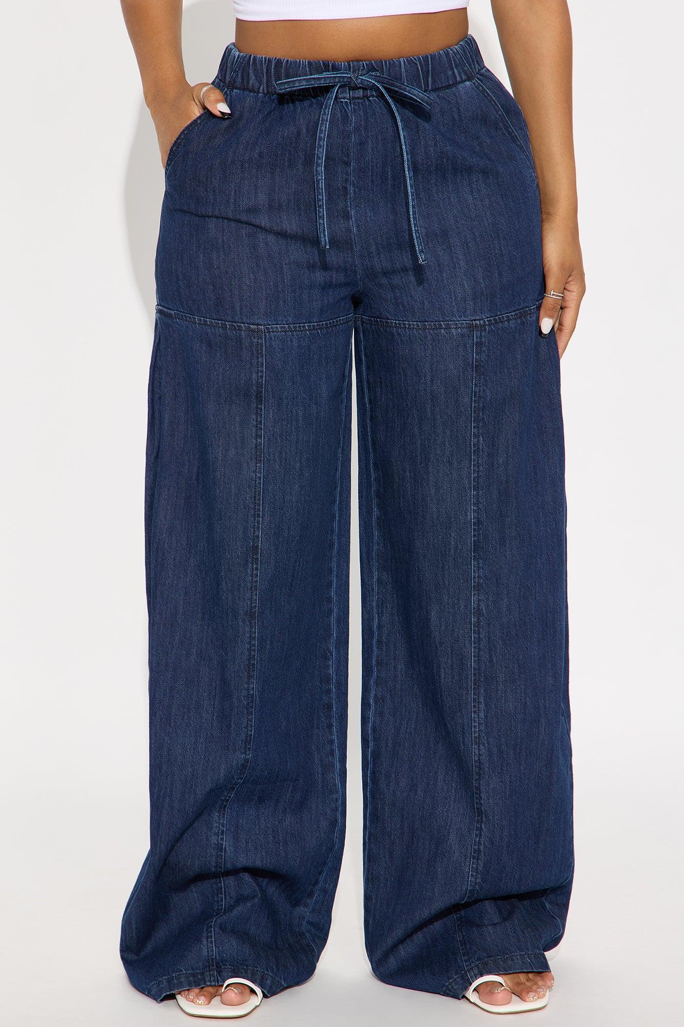 Brigantine Pull On Wide Leg Jeans - Dark Wash Product Image