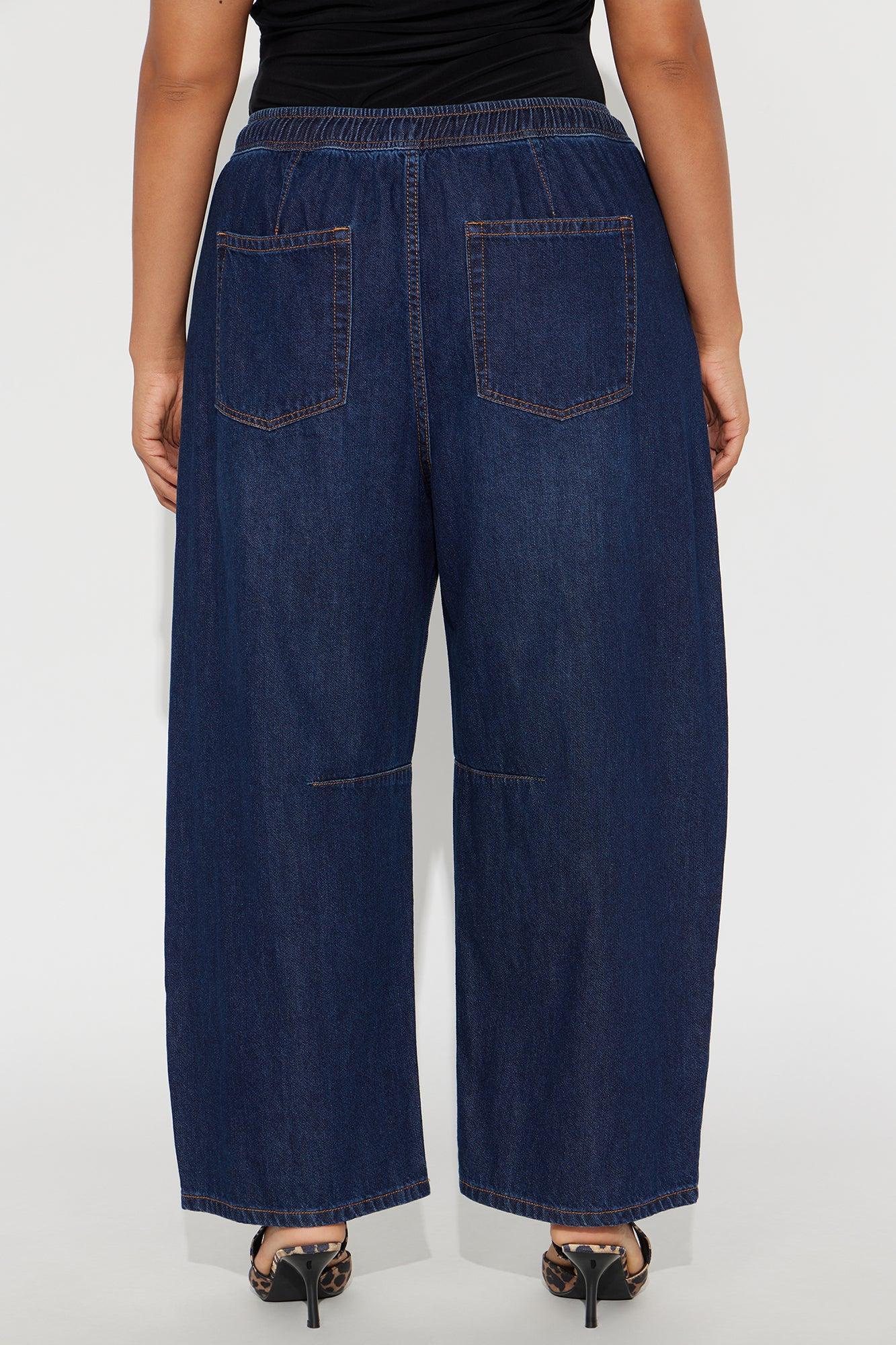 I'm Flattered Tie Waist Wide Leg Jeans - Dark Wash Female Product Image