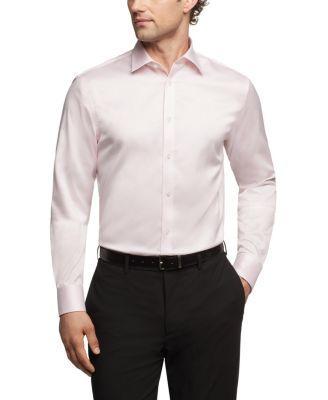 Calvin Klein Refined Cotton Stretch, Mens Regular Fit Dress Shirt Product Image