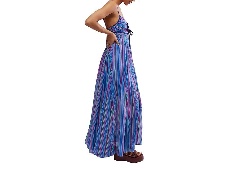 Free People Dream Weaver Maxi (Teal Combo) Women's Dress Product Image
