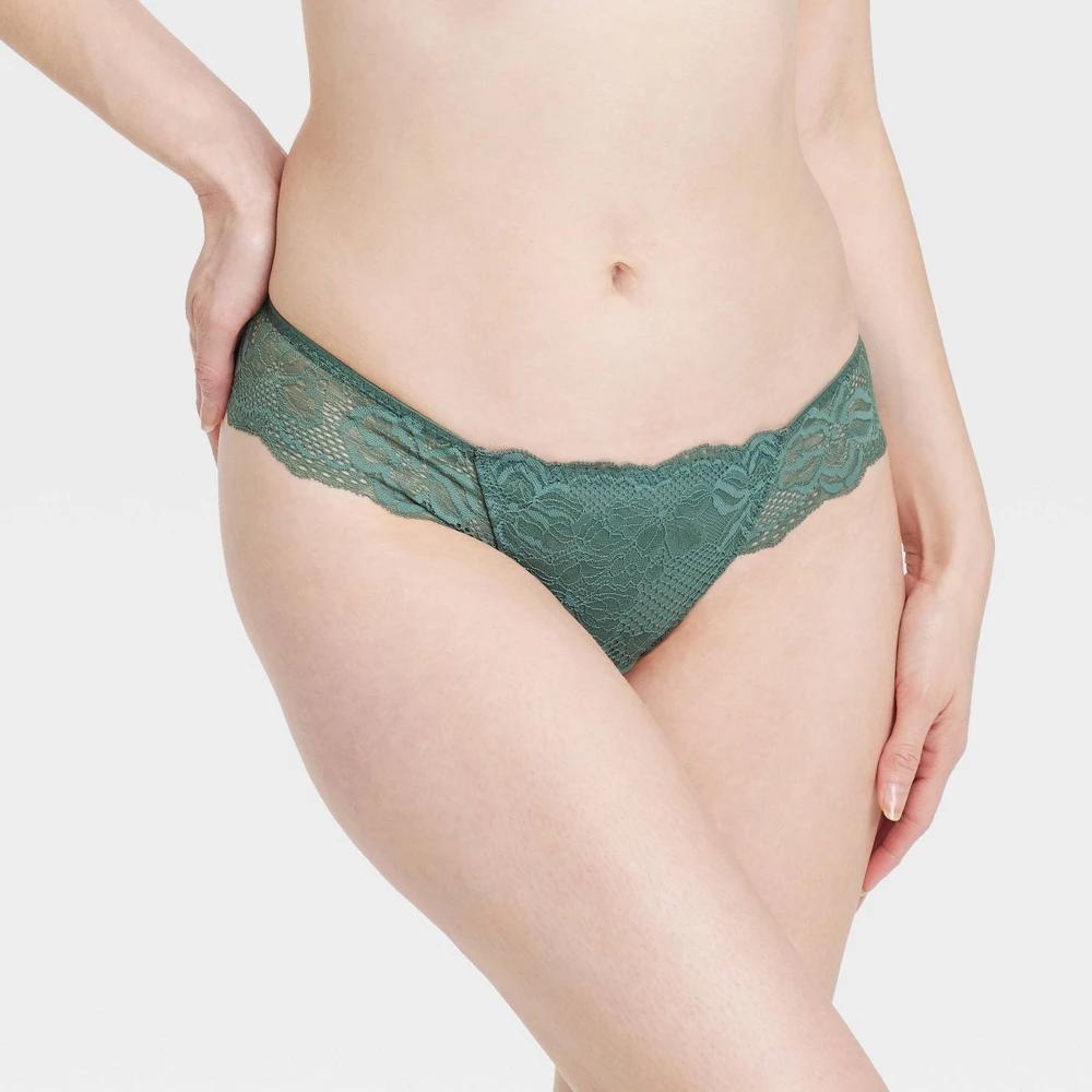 Womens Galloon Lace Thong - Auden Antique Teal XS Product Image