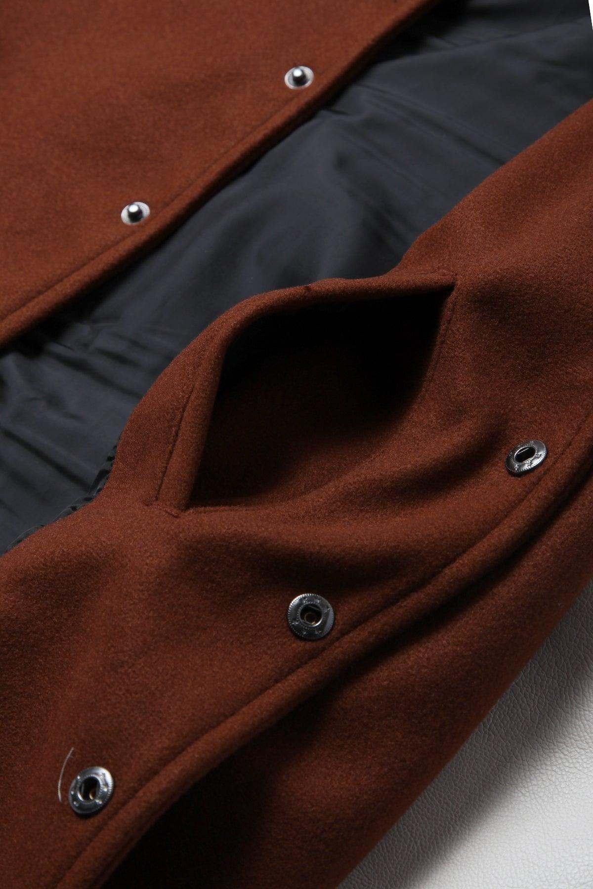 TRS - Vegan Varsity Jacket - Brown Product Image