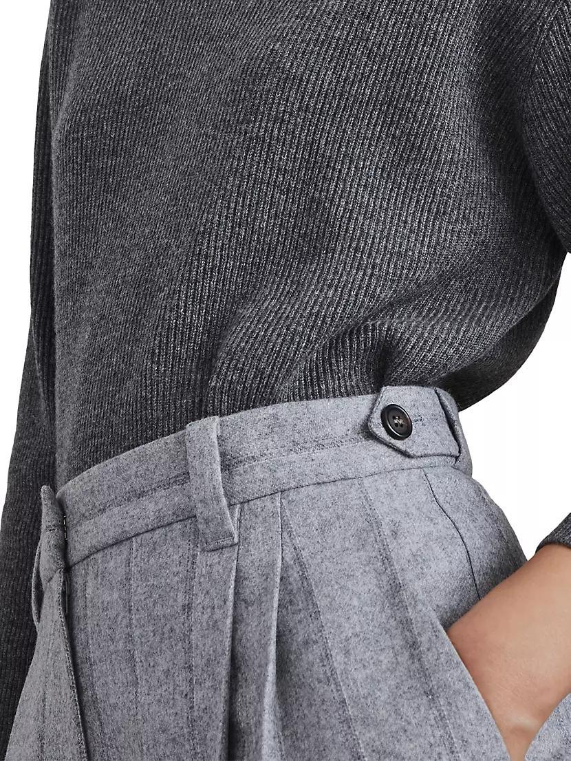 Virgin Wool Flannel Relaxed Tailored Trousers Product Image