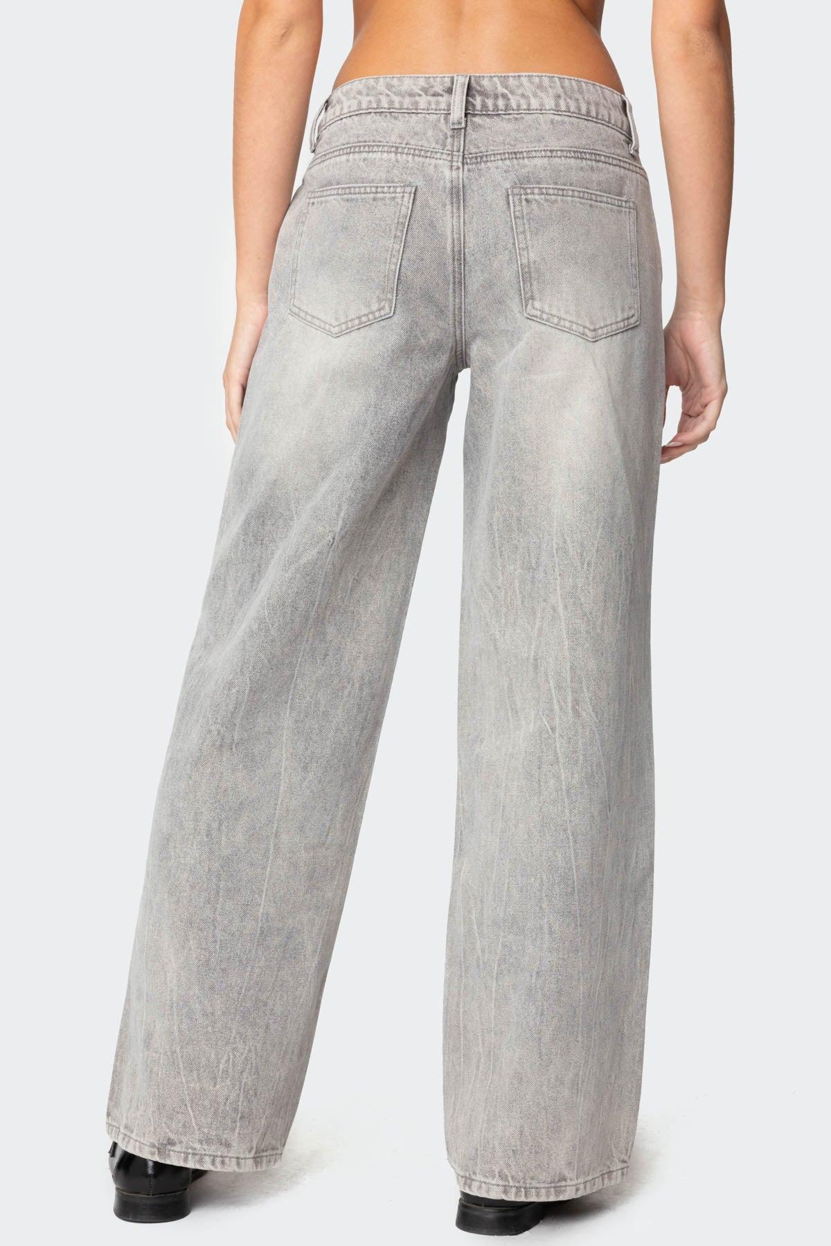 Magda Low Rise Acid Wash Jeans Product Image