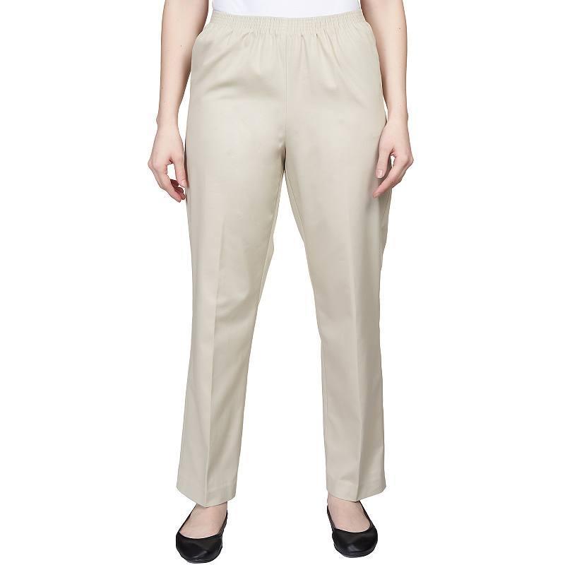 Women's Alfred Dunner Classics Twill Proportioned Pants, Size: 10, Brown Product Image