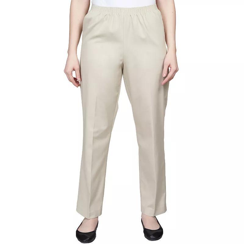 Women's Alfred Dunner Classics Twill Proportioned Pants, Size: 10, Brown Product Image