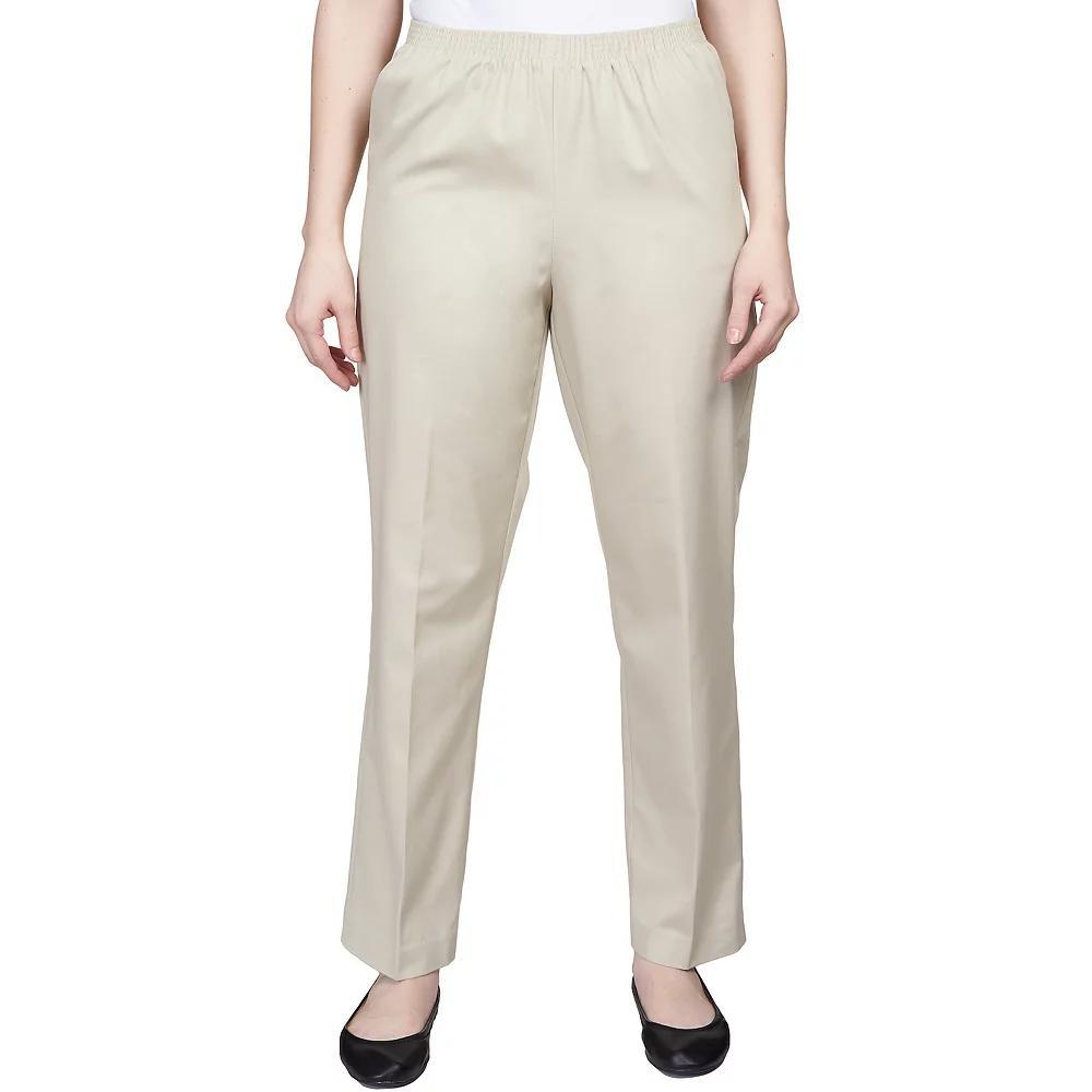 Women's Alfred Dunner Classics Twill Proportioned Pants, Size: 10, Brown Product Image