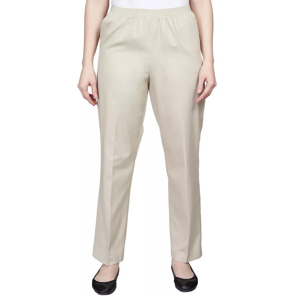 Women's Alfred Dunner Classics Twill Proportioned Pants, Size: 10, Brown Product Image