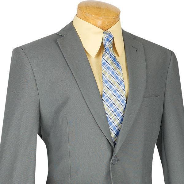 Gray Slim Fit Men's 2 Piece Business Suit 2 Button Male Product Image