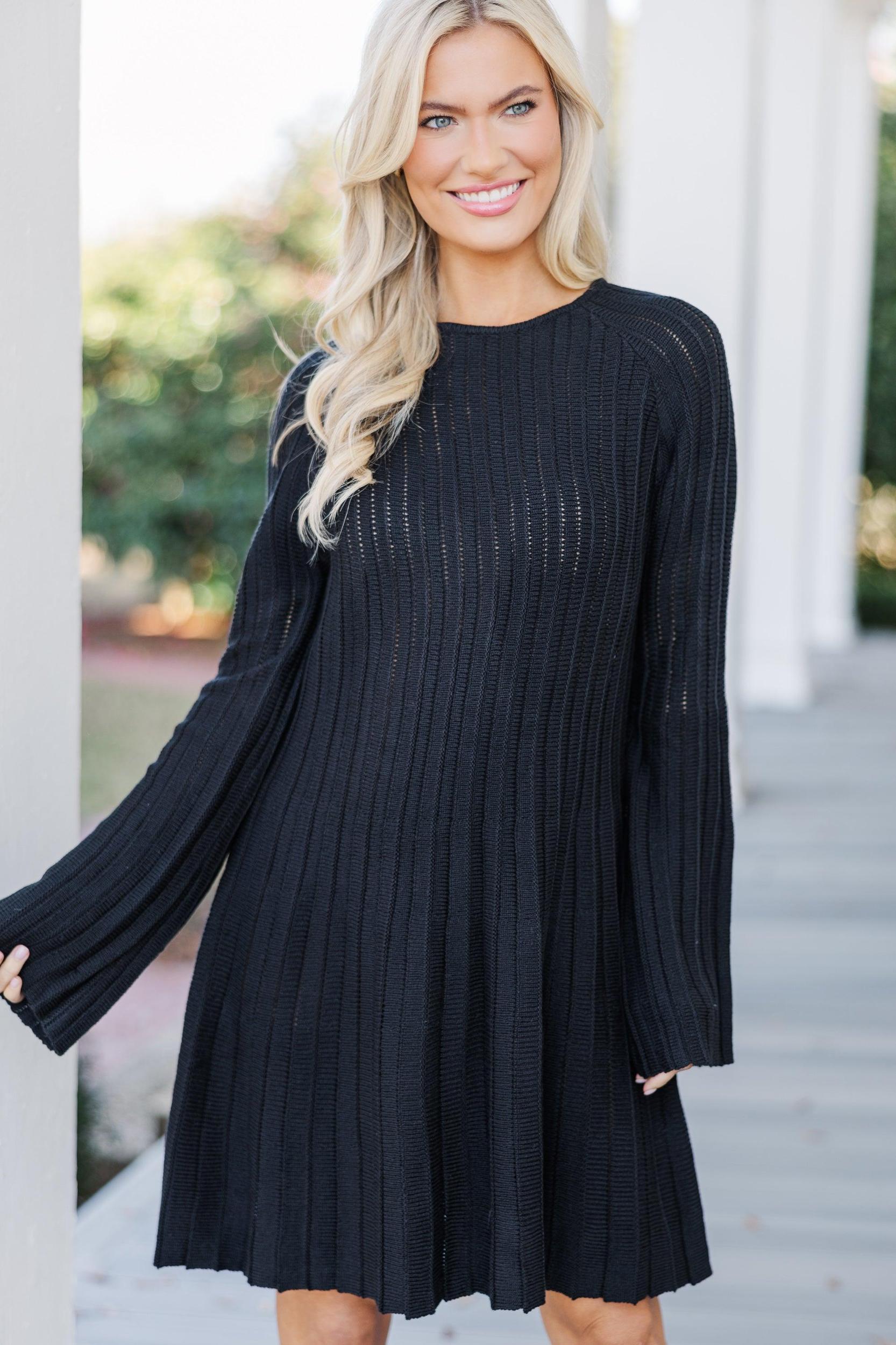 All The Help Black Sweater Dress Female Product Image